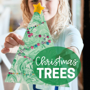 Shaving Cream Marbled Trees for Christmas
